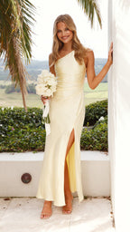 Vestido largo de un solo hombro para mujer - Rousa