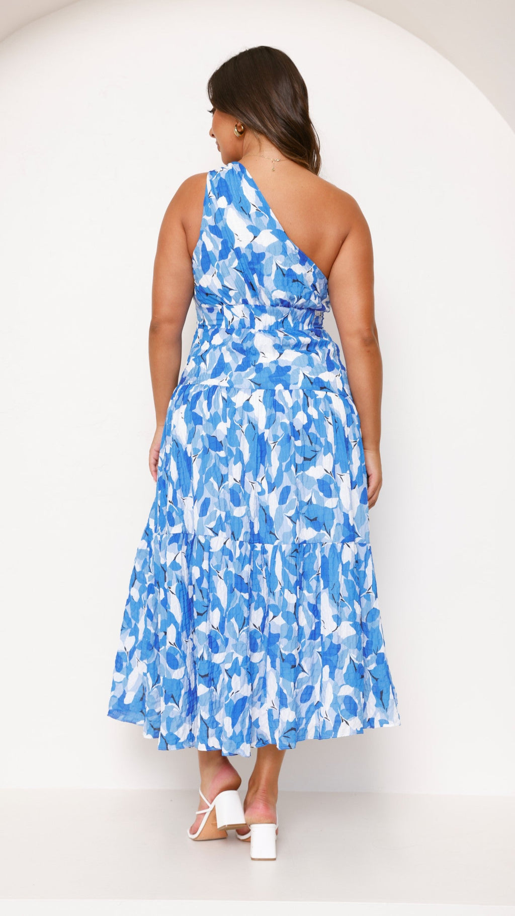 Vestido largo floral de un solo hombro para mujer - Jaisa