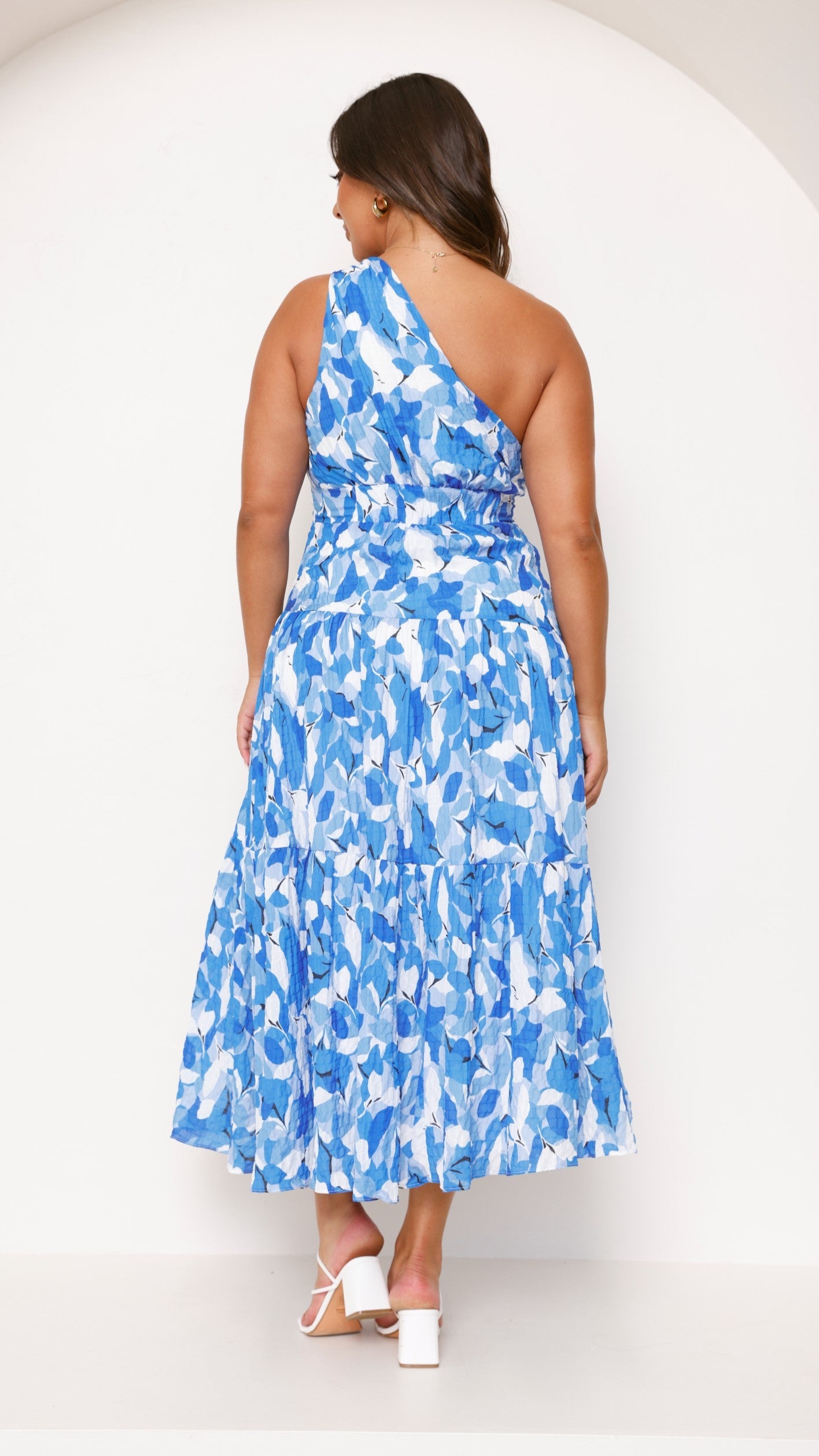 Vestido largo floral de un solo hombro para mujer - Jaisa