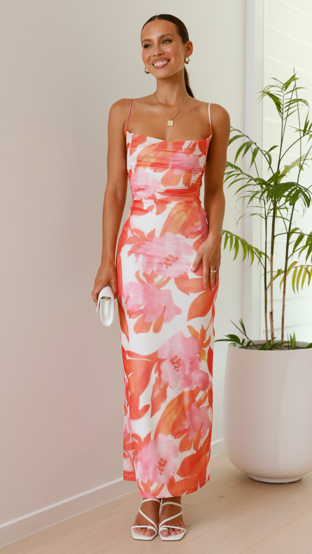 Vestido largo estampado de corte ajustado para mujer - Melissa