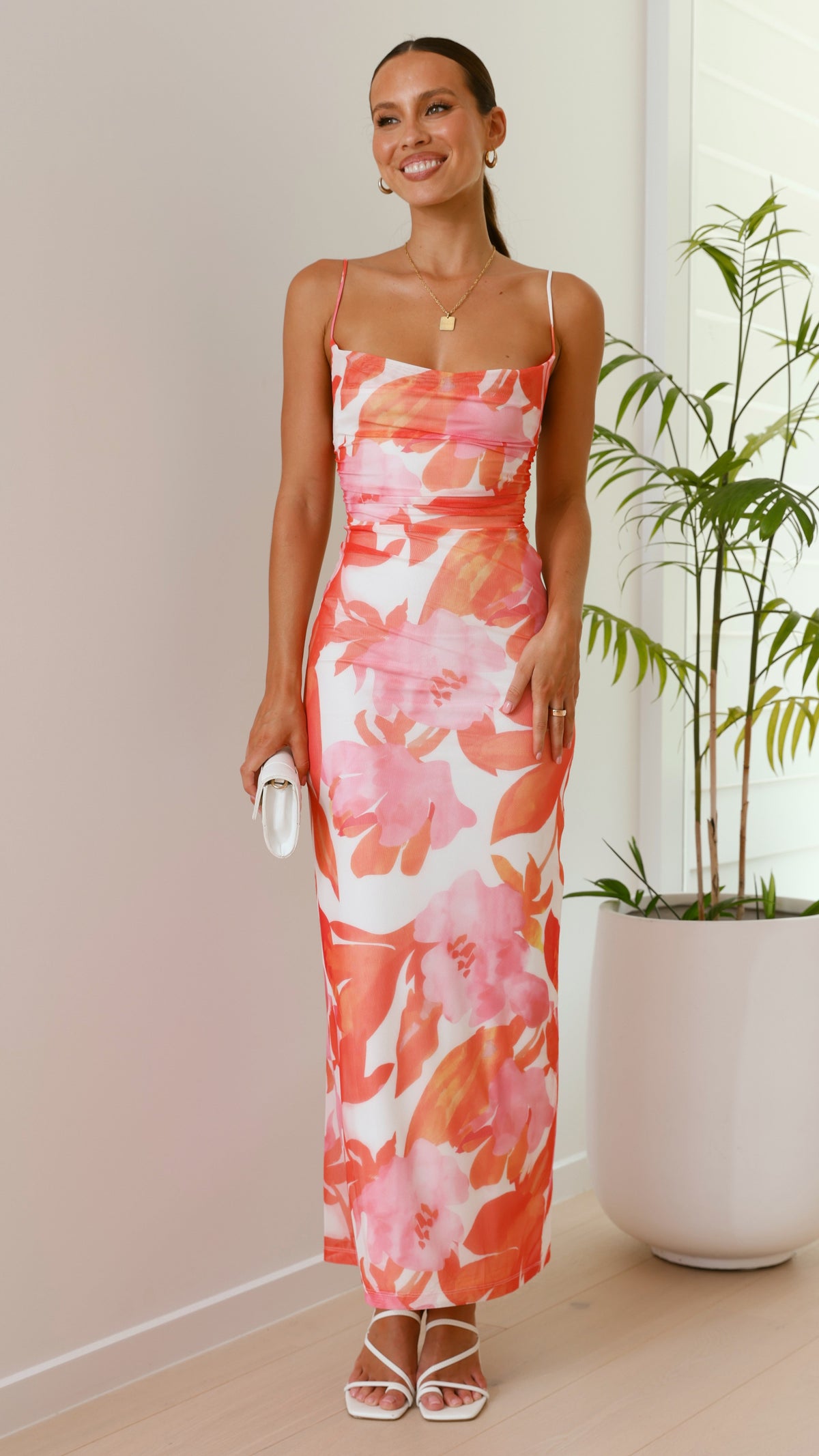 Vestido largo estampado de corte ajustado para mujer - Melissa