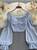 Milly - Blusa veraniega de moda con lunares y lazada
