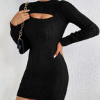 Vestido corto mujer punto trenzado estilo ajustado - Noelia