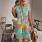 Vestido corto mujer estampado geométrico estilo casual - Marta