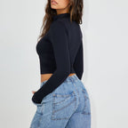 Chaqueta deportiva mujer tejido elástico estilo cropped - Bianca