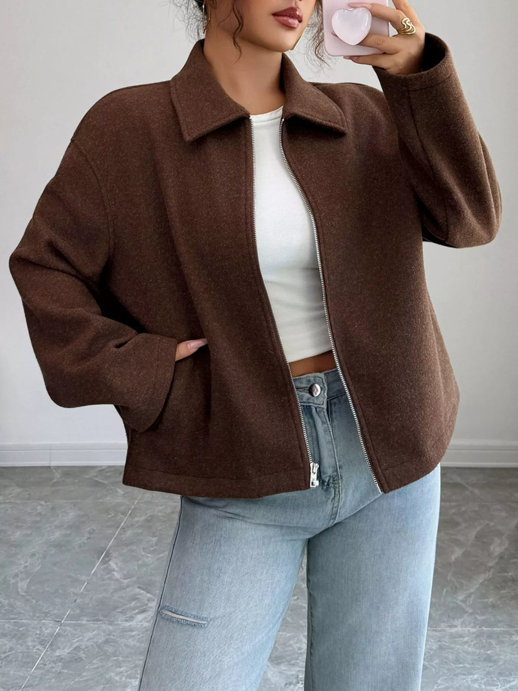 Chaqueta casual para mujer con cremallera - Alena