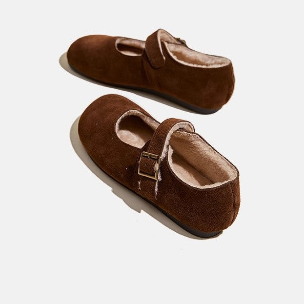 Zapatos planos para mujer efecto ante con forro cálido - Alviera