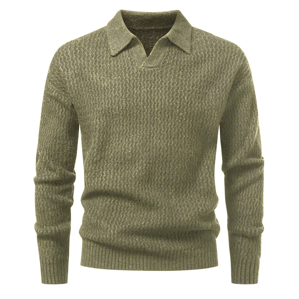 Suéter para hombre punto jacquard con cuello abierto - Raptor