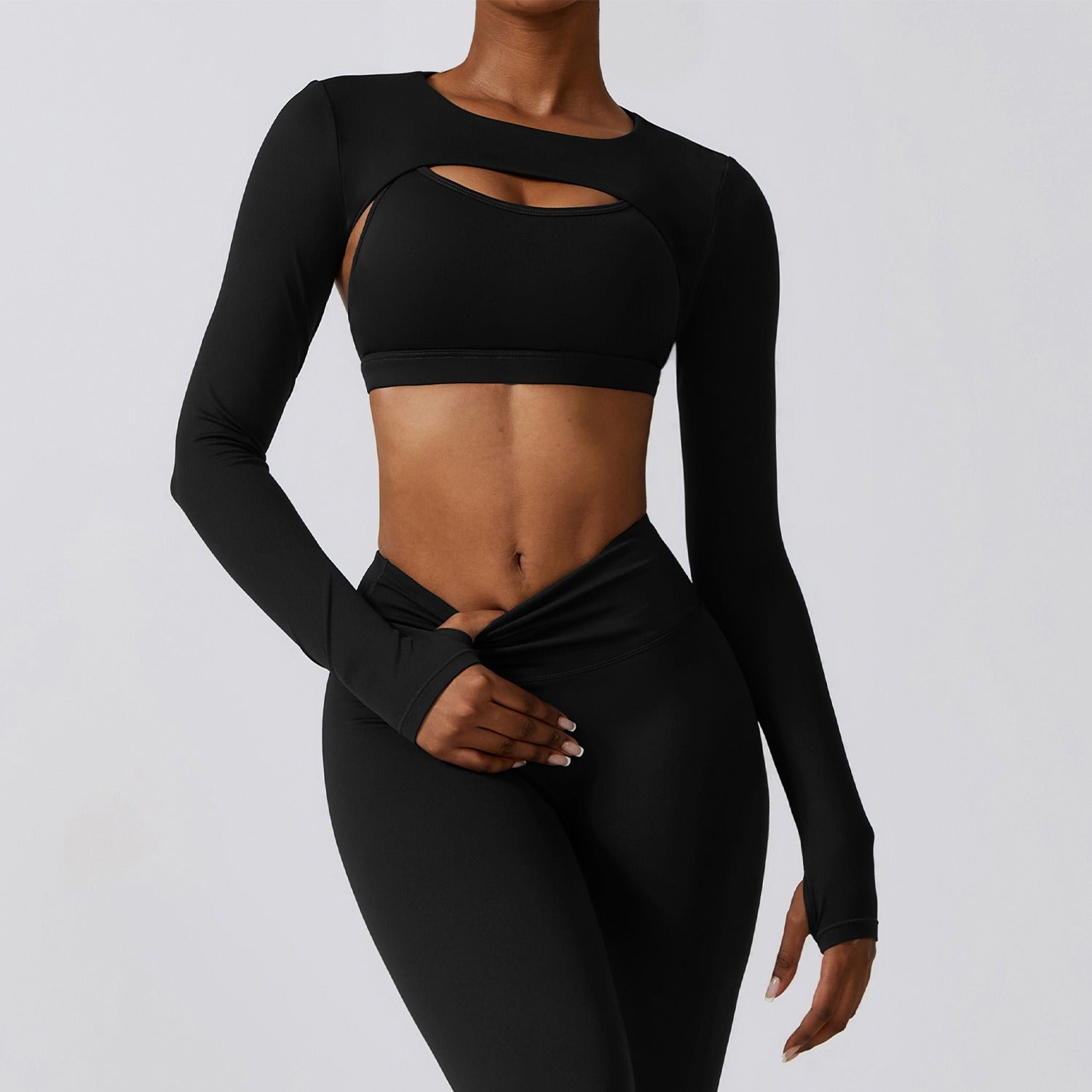 Conjunto deportivo para mujer licra compresiva diseño cut-out - Amanda