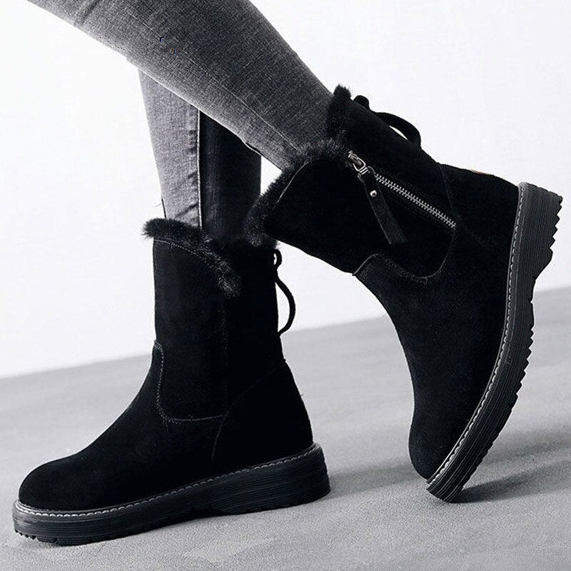 Botines para mujer efecto gamuza invierno - Kaelis