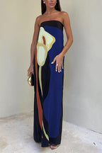 Semma - Maxi sin hombros con estampado floral