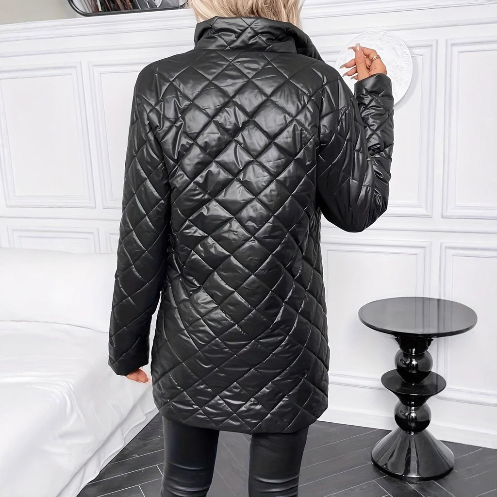 Abrigo acolchado para mujer efecto piel - Simone