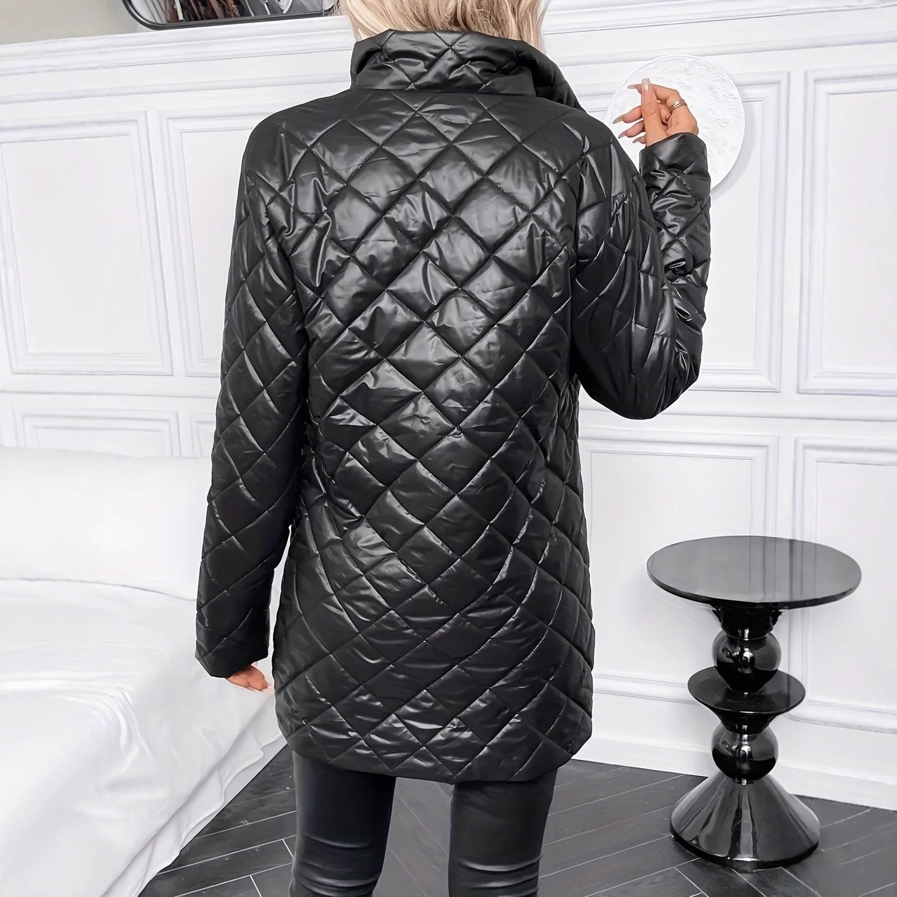 Abrigo acolchado para mujer efecto piel - Simone