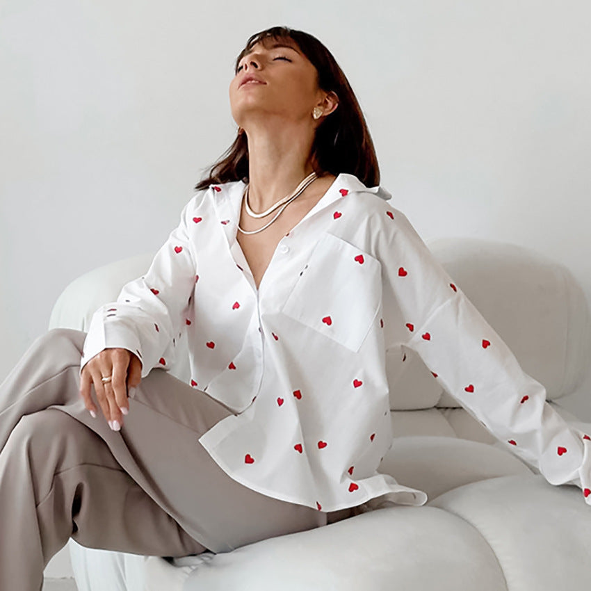 Blusa para mujer estampada de corazones - Kaiahn
