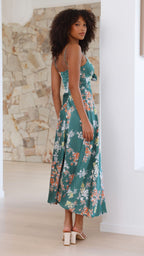 Vestido midi floral con escote anudado para mujer - Loisa
