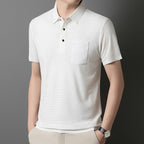 Polo para hombre de tejido geométrico con bolsillo frontal - Marcelo