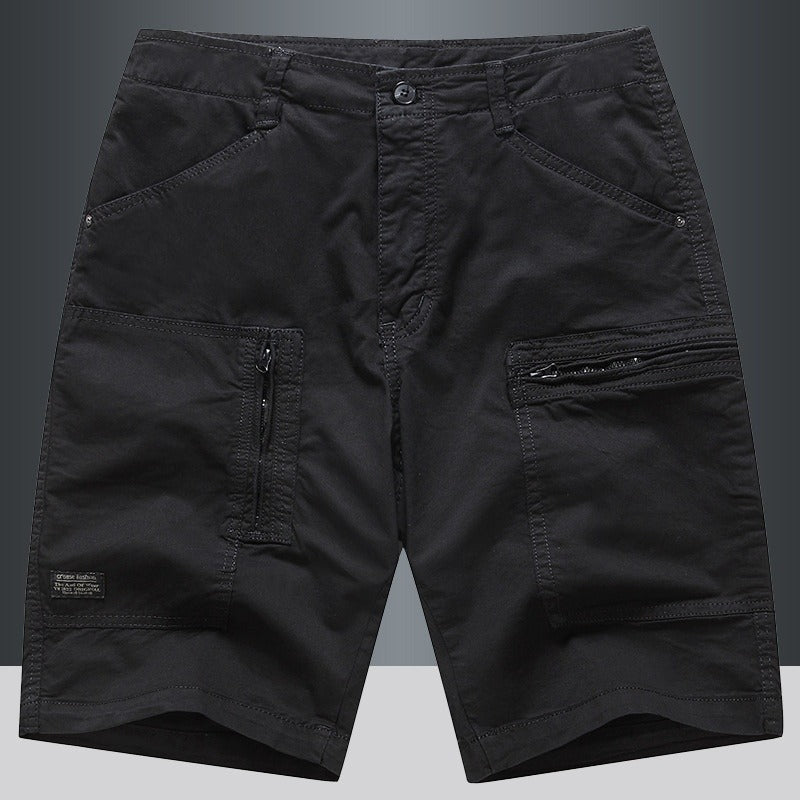 Pantalones cortos para hombre de bolsillos con cremallera estilo cargo recto - Elías