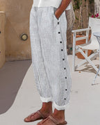 Pantalones cortos de verano para mujer - A rayas - Casual