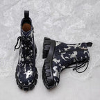Botas tipo militar para mujer efecto artístico - Ysia