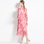 Rous - Vestido de gasa floral con mangas largas