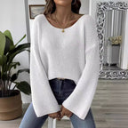 Jersey de punto para mujer escote amplio fluido - Eirwen