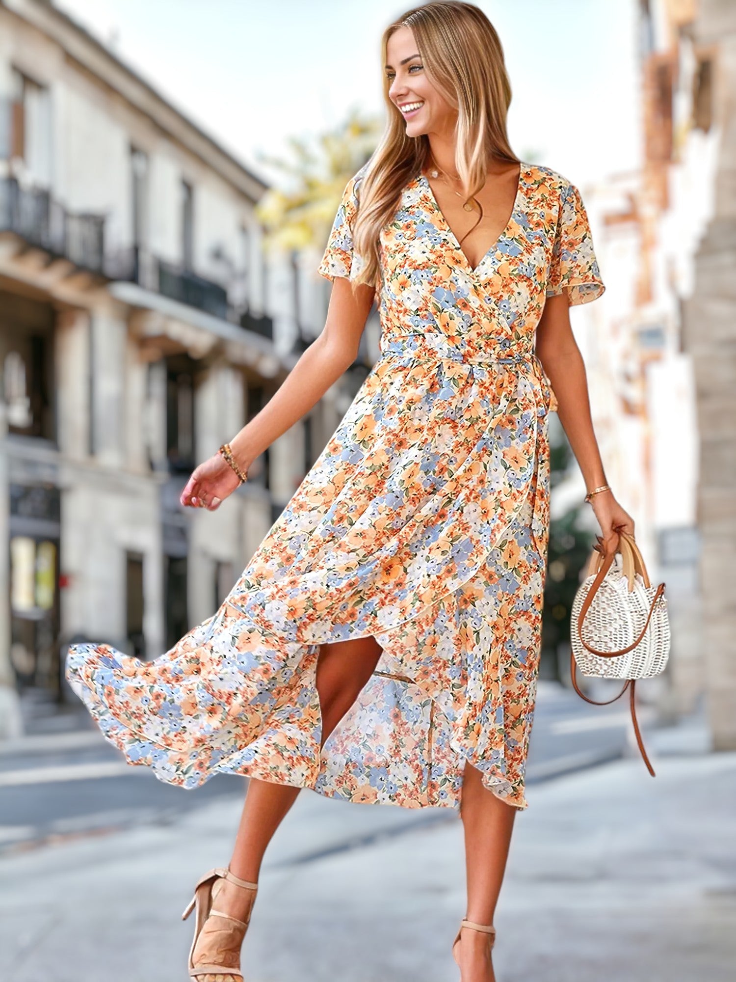 Kaly - Vestido bohemio estampado de flores