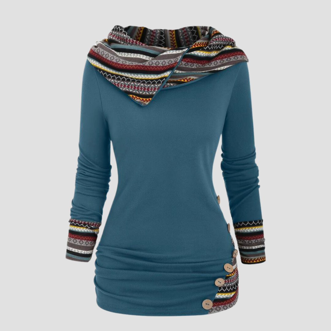 Marja - Sudadera con capucha para mujer de estilo boho