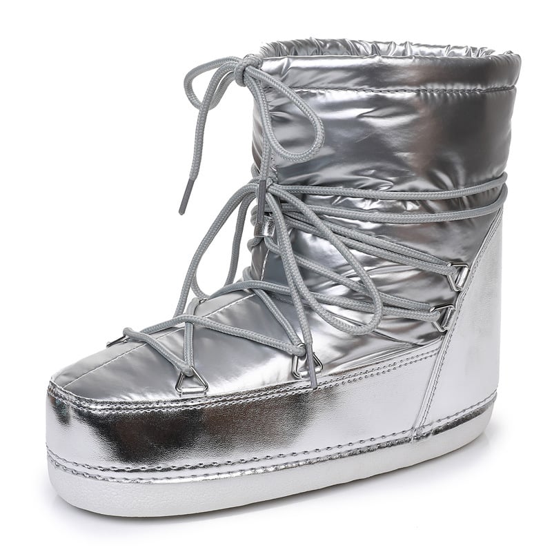 Botas de nieve para mujer impermeables acolchadas de caña media - Kolesa