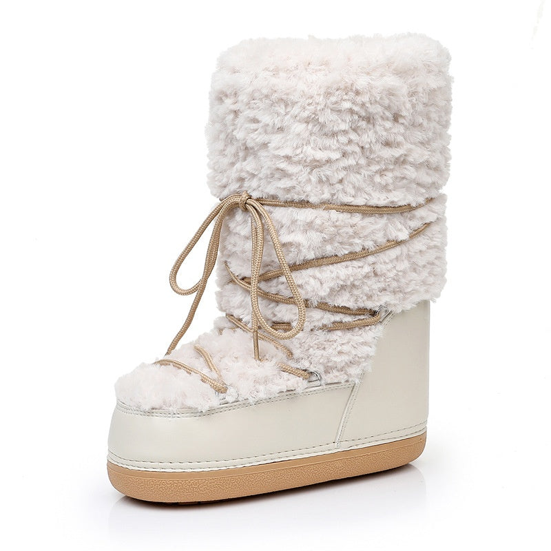 Botas de nieve para mujer con interior afelpado y caña media - Zanarkand