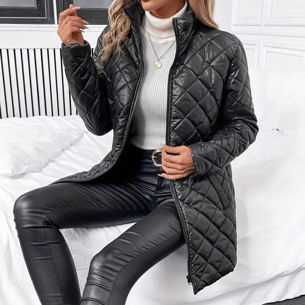 Abrigo acolchado para mujer efecto piel - Simone