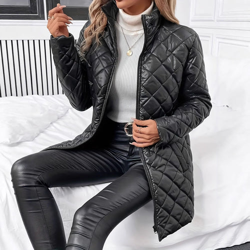 Abrigo acolchado para mujer efecto piel - Simone