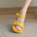 Katy - Nuevas sandalias de verano con hebillas planas y plataformas para mujer