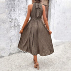 Sophia - Vestido sin mangas ceñido a la cintura, de moda y elegante para mujer