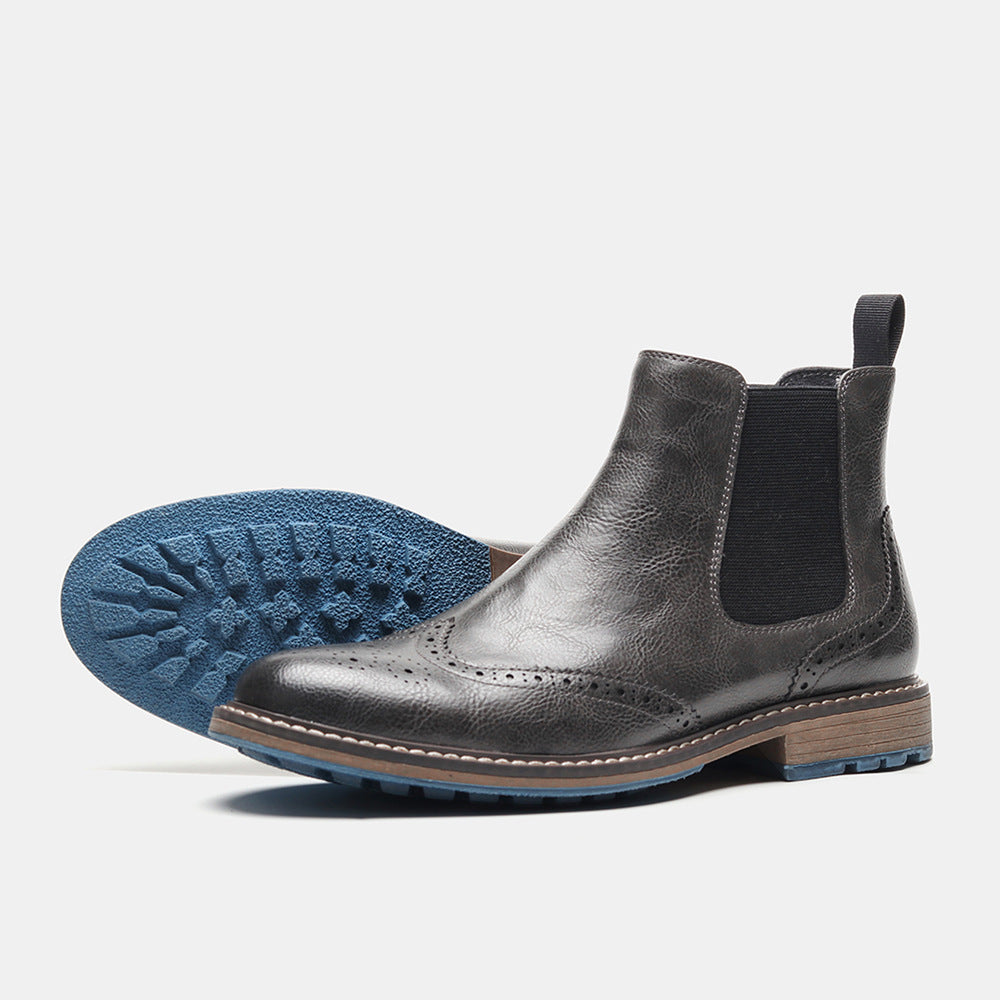 Botines brogue de cuero tallado para hombre - Alrik