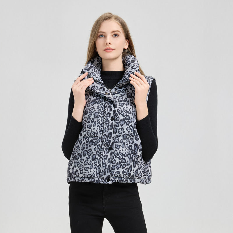 Chaleco acolchado con estampado animal para mujer - Alisanne