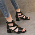 Zulma - Sandalias de moda de tacón medio