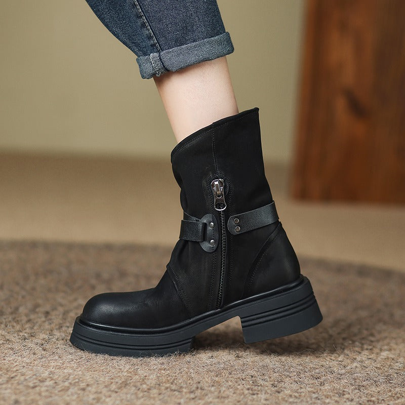 Botas de tobillo para mujer estilo vintage retro - Elske