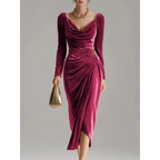 Vestido largo de terciopelo - Nareen