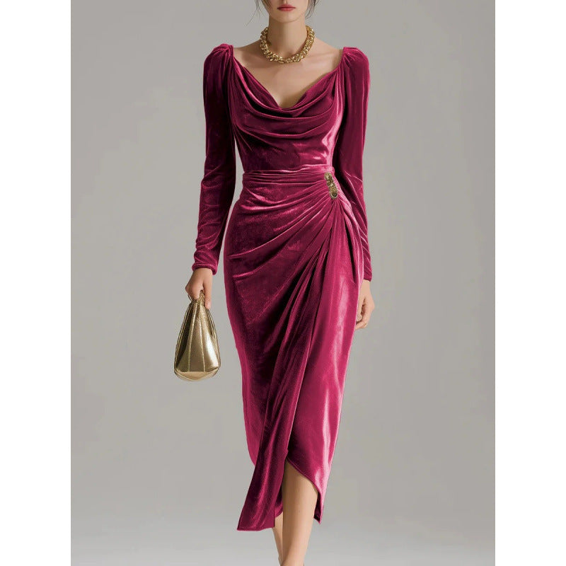 Vestido largo de terciopelo - Nareen