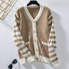 Nicolle - Jersey de rayas con botones para mujer