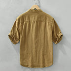 Camisa casual hombre cuello mao lino - Dario
