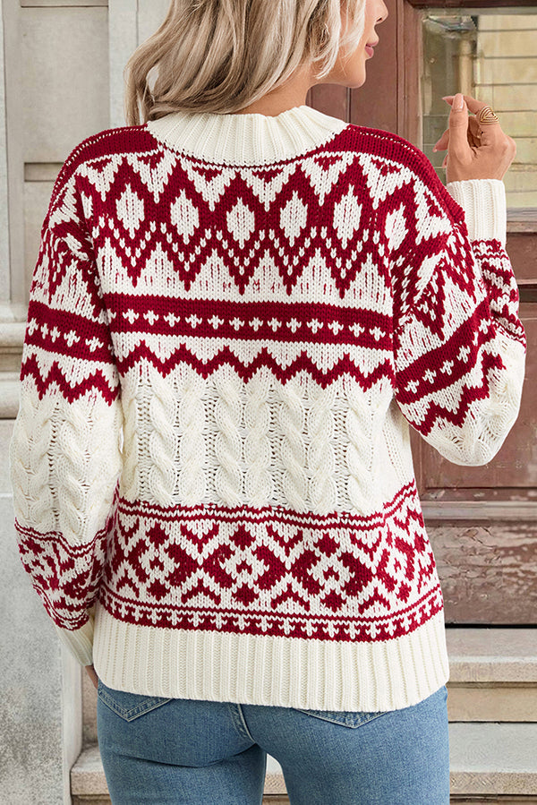 Abrigo de punto con diseño navideño para mujer - Maelinne