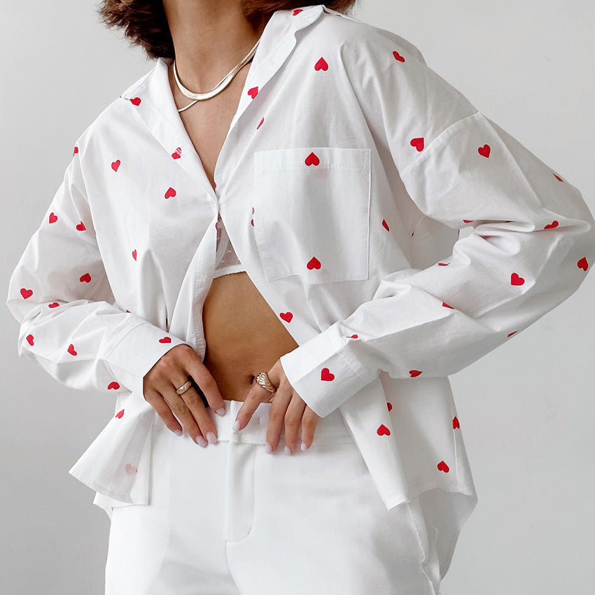 Blusa para mujer estampada de corazones - Kaiahn