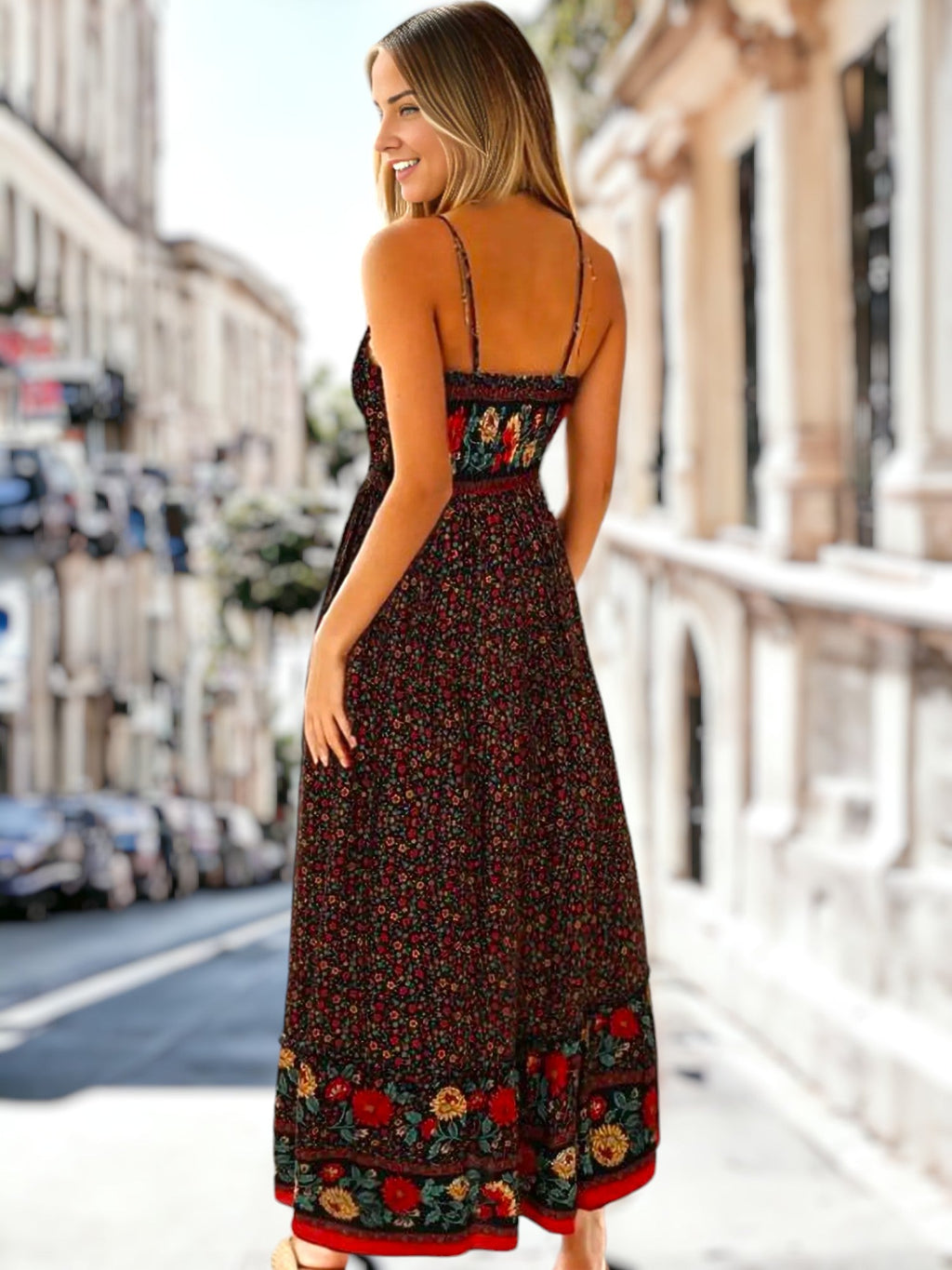 Nyra - Vestido de verano bohemio con cuello en V
