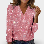 Kimberly - Lujosa camisa con cuello en V, elegante y con estilo