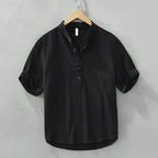 Camisa casual hombre cuello mao lino - Dario