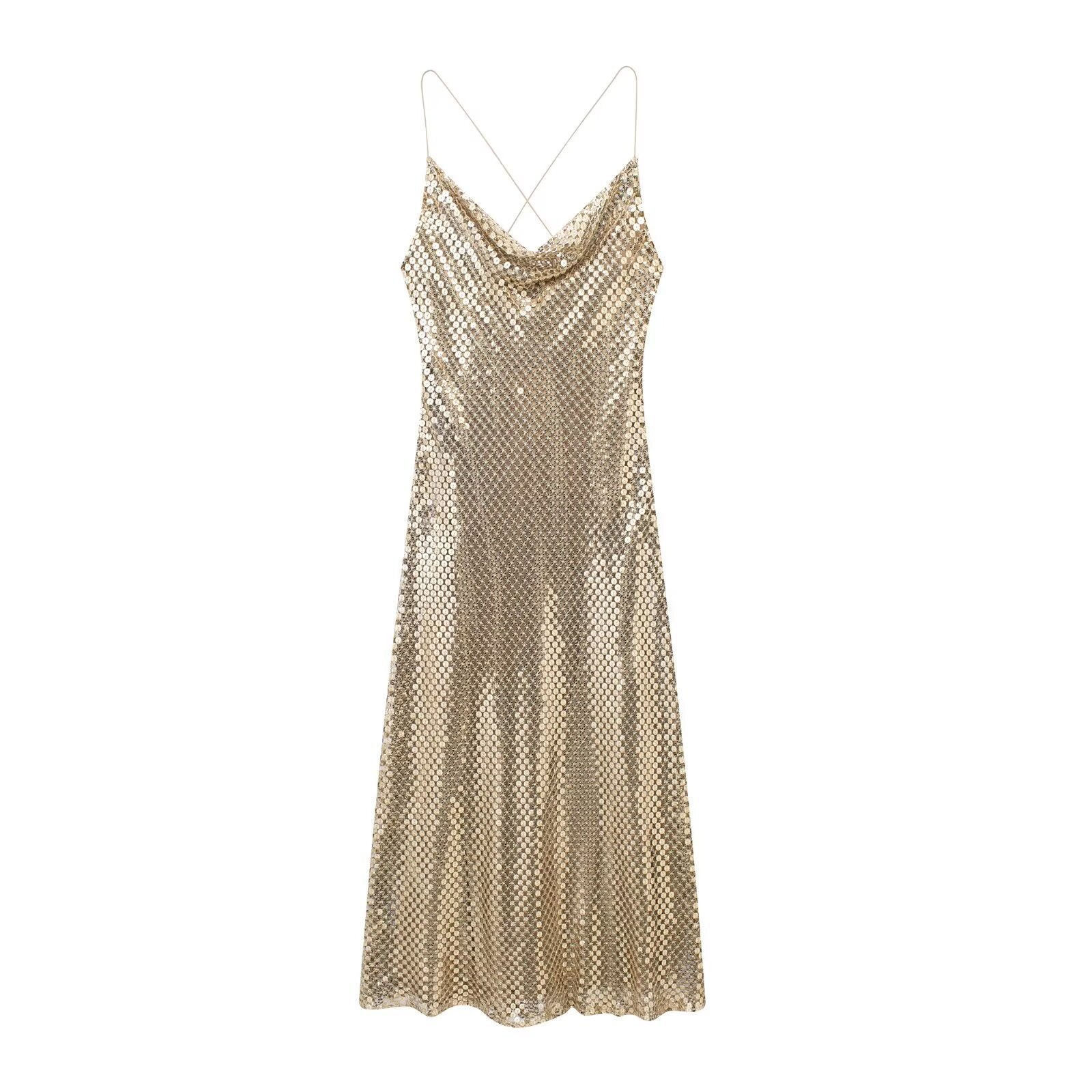 Vestido de lentejuelas para mujer de caída ligera - Mirelan