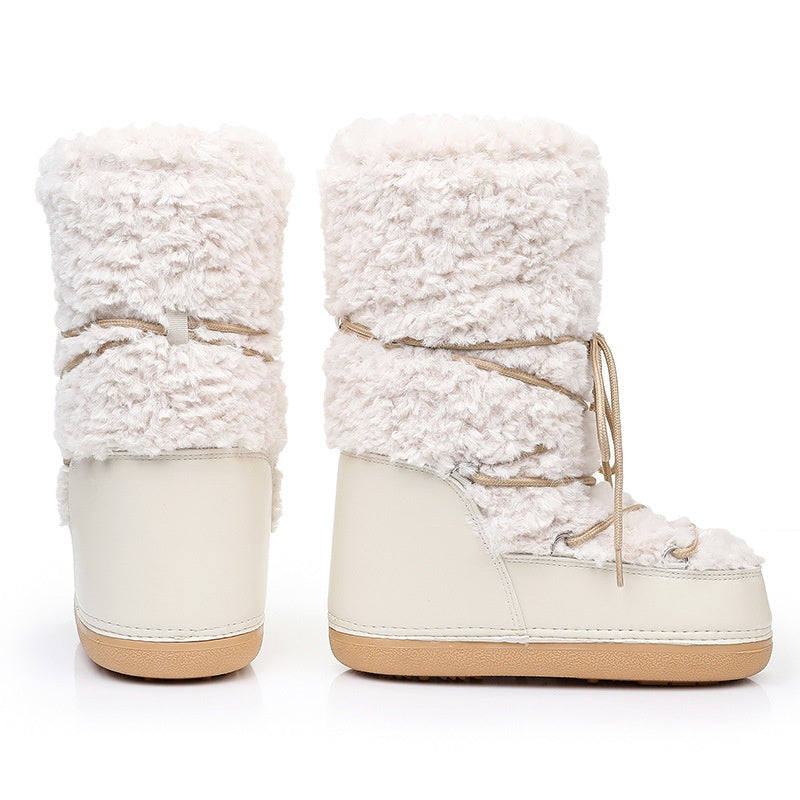 Botas de nieve para mujer con interior afelpado y caña media - Zanarkand