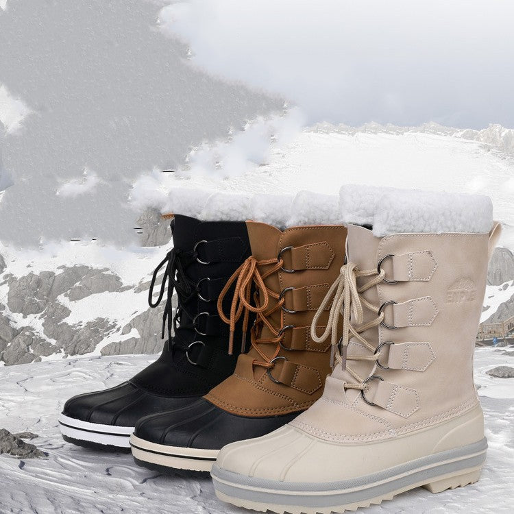 Botas de nieve para mujer impermeables caña media con cordones - Cinthia