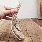 Nelinha - Chanclas de paja sintética para mujer sandalias de playa casual